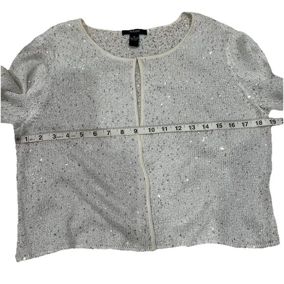 Alfani‎ Women's Sequined Crop Cardigan Party Holiday Glam Blouse Top Size Medium - Picture 4 of 5